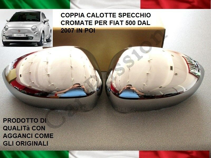 COPPIA CALOTTA CALOTTE SPECCHIO CROMATE FIAT 500 L DAL 2012 NUOVE – RAI.CAR.
