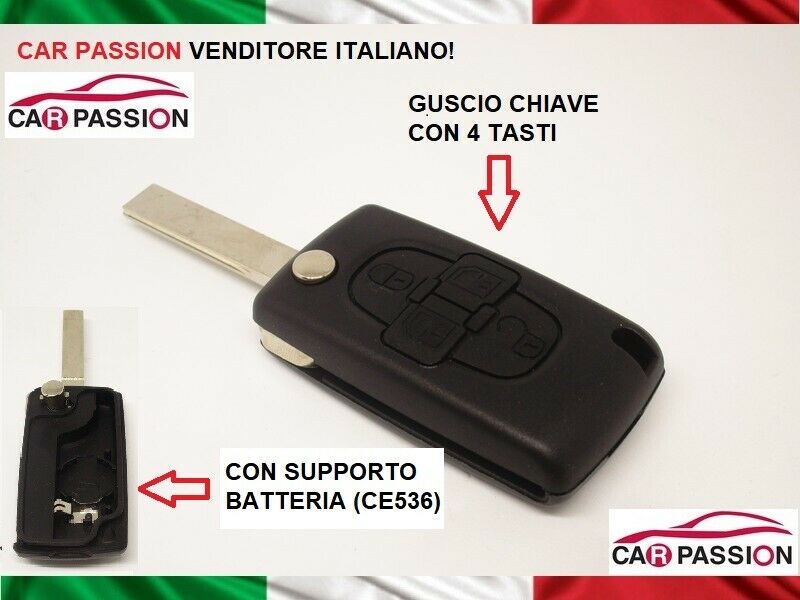 Guscio Chiave Citroen C4 C5 C4 Picasso - Telecomando 3 Tasti Con Alloggio Batteria CE0536 - Foto 5