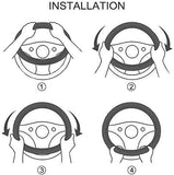 Coprivolante per auto universale nero blu 37-38 cm