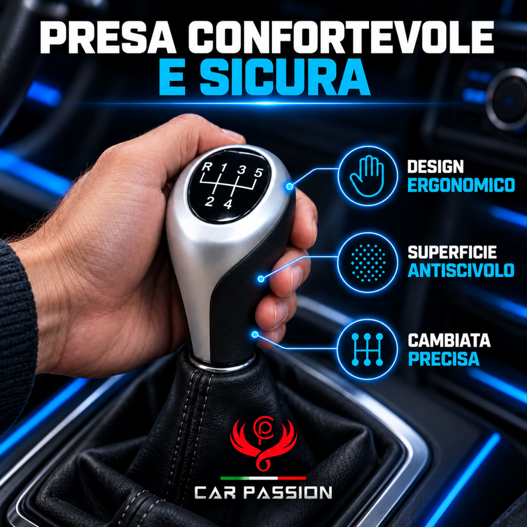 Pomello Cambio Completo Compatibile con BMW Serie 1 3 5 6 X1 X3 X5 2004-2013 Ricambio Impugnatura