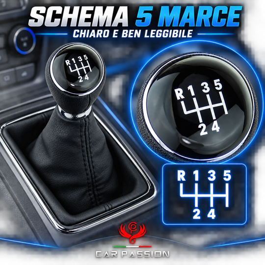 Cuffia Cambio + Pomello per Volkswagen Tiguan (5n) 2007-2016 con Ghiera Cromata e Agganci