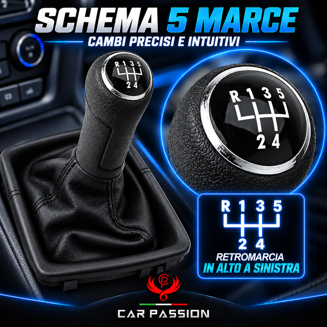Cuffia + Pomello per Volkswagen Polo 4 Serie 2002-2009 5 marce ricambio leva cambio