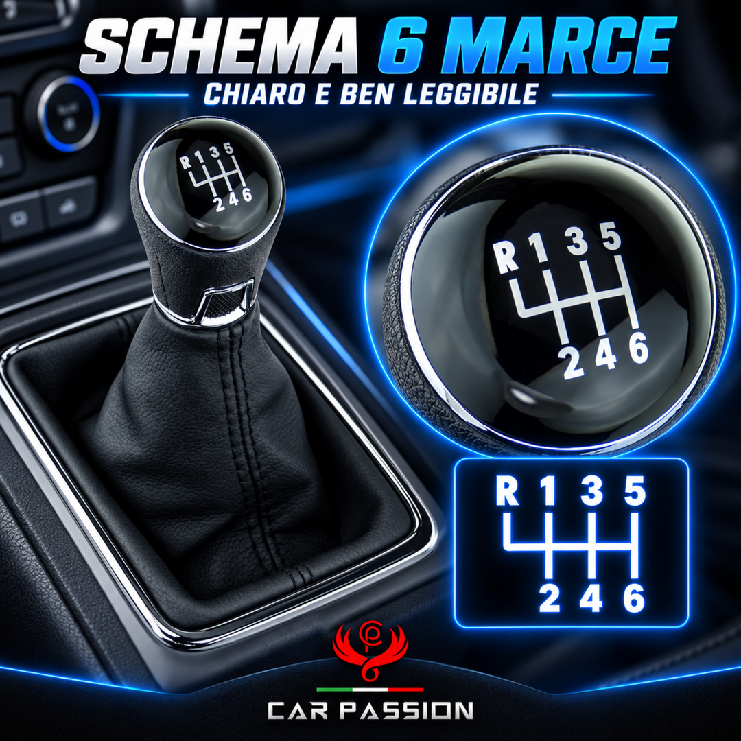 Cuffia Cambio + Pomello per Volkswagen Tiguan (5n) 2007-2016 con Ghiera Cromata e Agganci