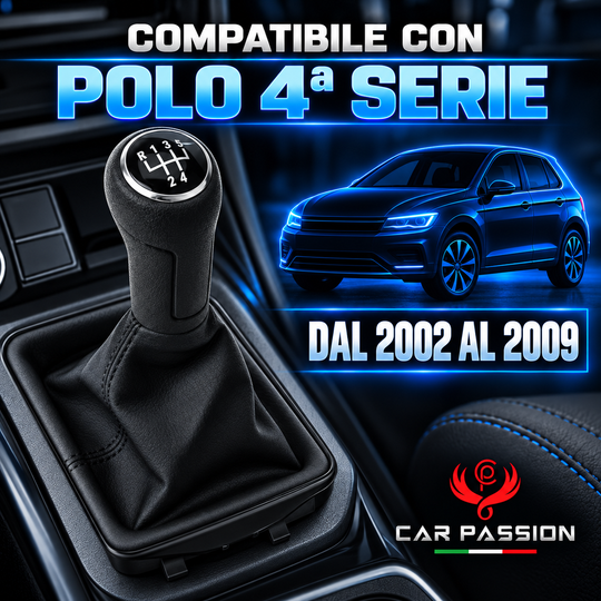 Cuffia + Pomello per Volkswagen Polo 4 Serie 2002-2009 5 marce ricambio leva cambio