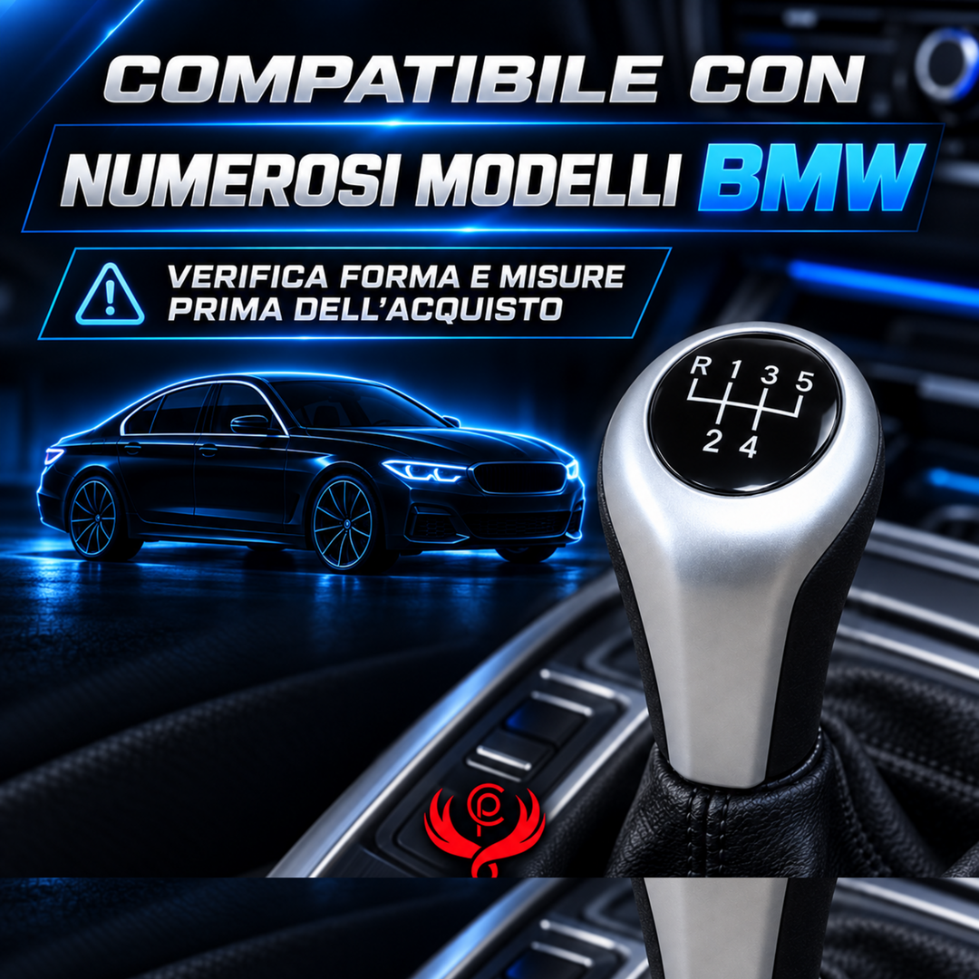 Pomello Cambio Completo Compatibile con BMW Serie 1 3 5 6 X1 X3 X5 2004-2013 Ricambio Impugnatura