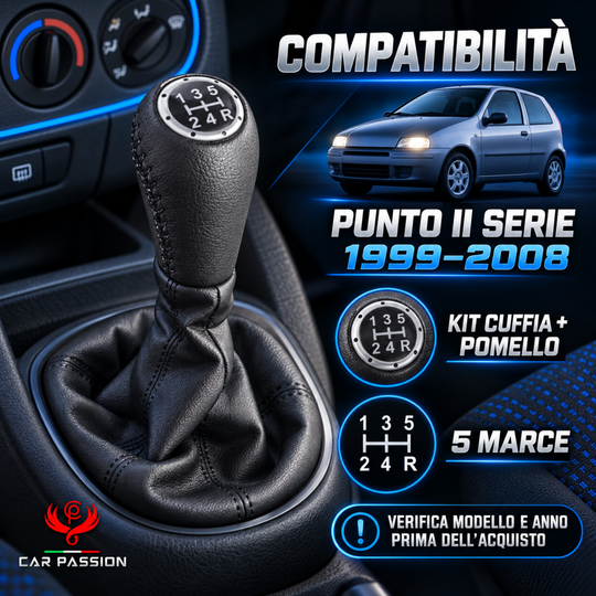Cuffia Cambio + Pomello per Fiat Punto II serie 188 1999-2010