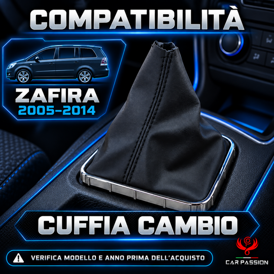 Cuffia Cambio per Opel Zafira B 2005-2014 con Ghiera Cromata e Agganci