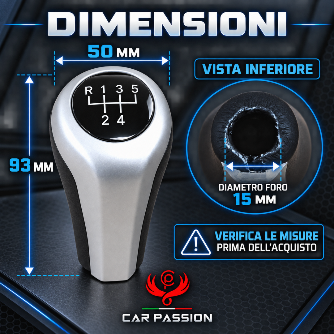 Pomello Cambio Completo Compatibile con BMW Serie 1 3 5 6 X1 X3 X5 2004-2013 Ricambio Impugnatura