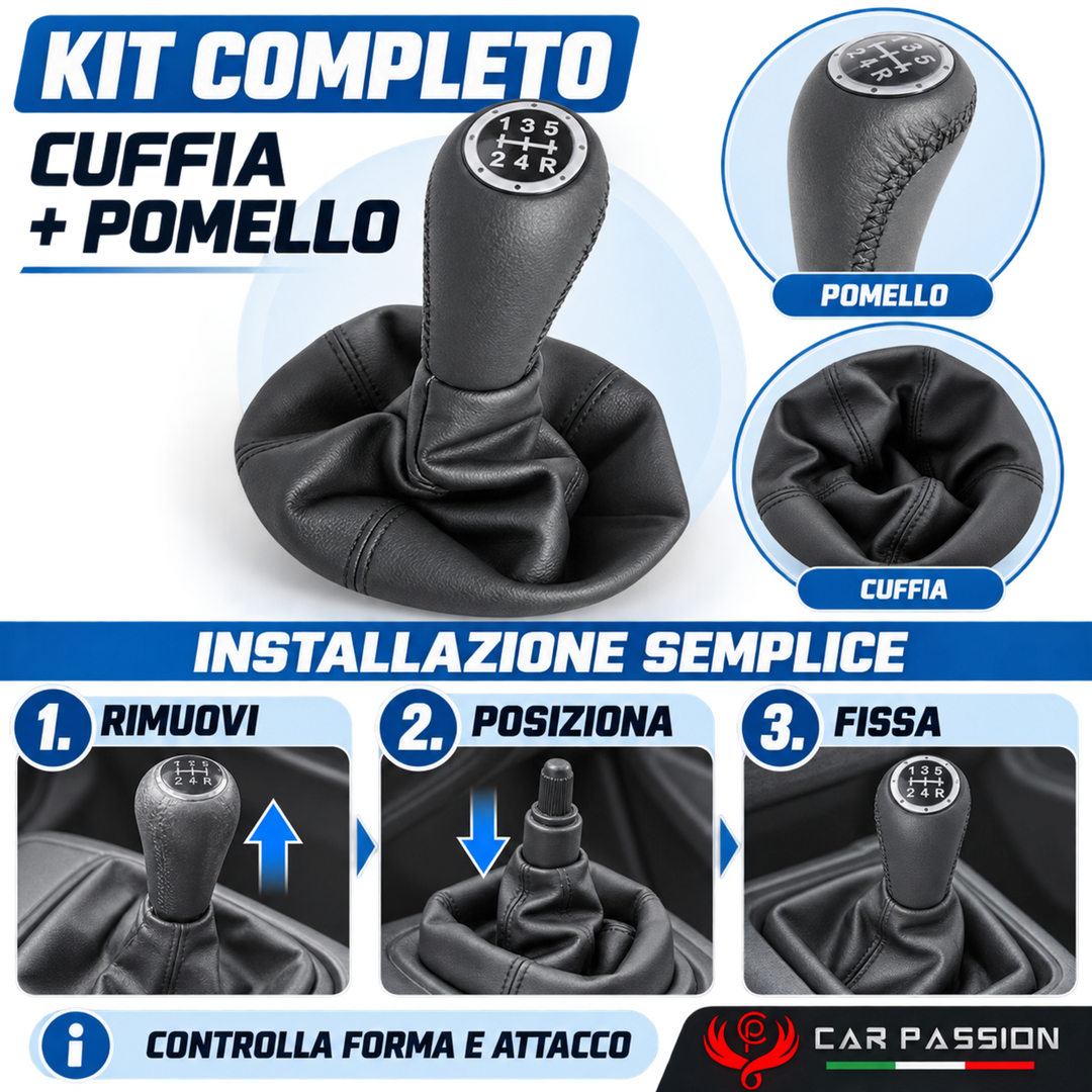 Cuffia Cambio + Pomello per Fiat Punto II serie 188 1999-2010