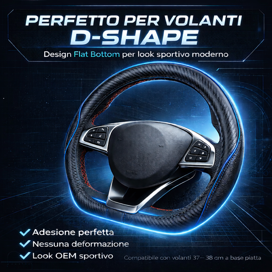 Coprivolante Per Auto Copristerzo D Shape in Pelle Microfibra Sportivo 5 colori