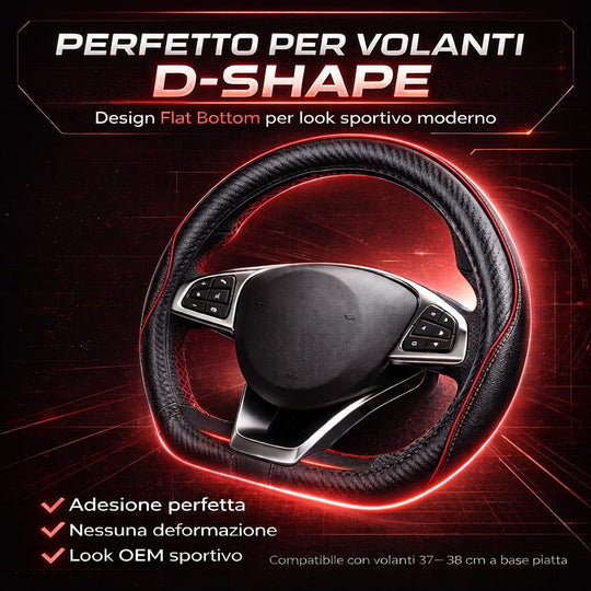 Coprivolante Per Auto Copristerzo D Shape in Pelle Microfibra Sportivo 5 colori
