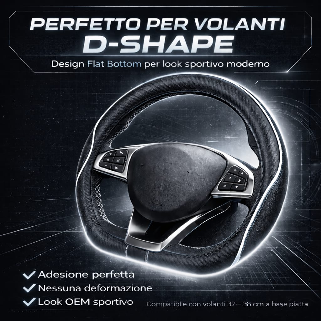 Coprivolante Per Auto Copristerzo D Shape in Pelle Microfibra Sportivo 5 colori