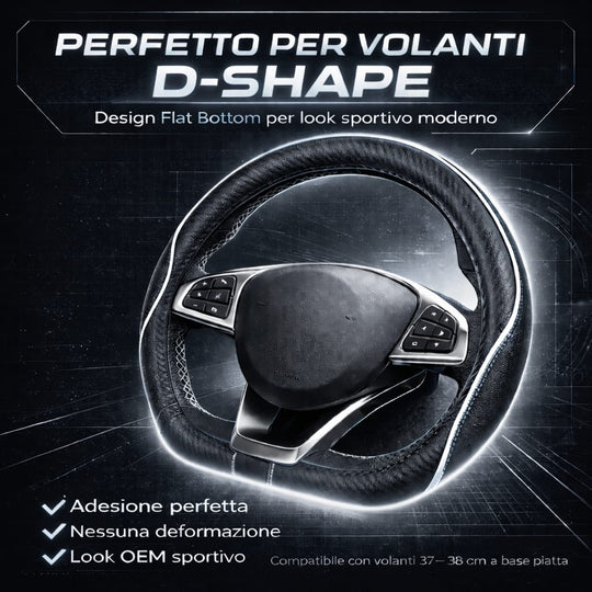 Coprivolante Per Auto Copristerzo D Shape in Pelle Microfibra Sportivo 5 colori
