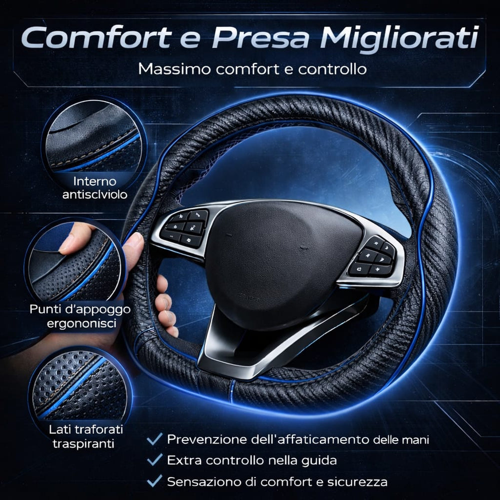 Coprivolante Per Auto Copristerzo D Shape in Pelle Microfibra Sportivo 5 colori