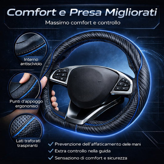 Coprivolante Per Auto Copristerzo D Shape in Pelle Microfibra Sportivo 5 colori