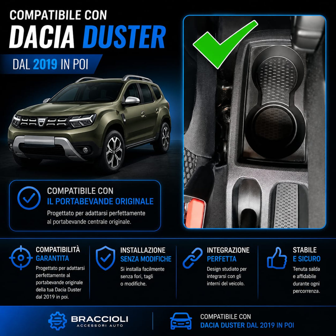 Bracciolo DACIA DUSTER 2018-2024 Poggiabraccio in ecopelle nero
