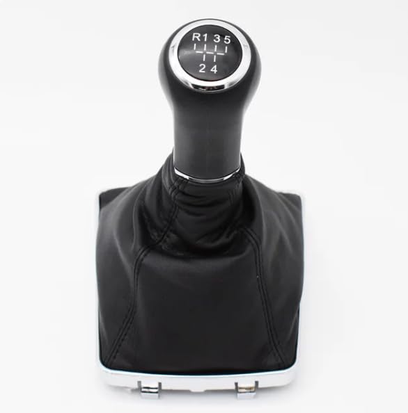 Cuffia Leva Cambio Manuale + Pomello + Anello Ghiera di Ritenzione Compatibile con Opel Astra H 2004-2010 5 Marce Set Completo Ricambio Auto