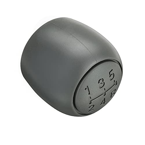 Cuffia Leva Cambio Manuale + Pomello Colore Grigio + Anello Ghiera di Ritenzione Compatibile con Fiat Panda 2003-2012 Seconda serie (169) 5 Marce Cambio Manuale Set Completo Ricambio Auto