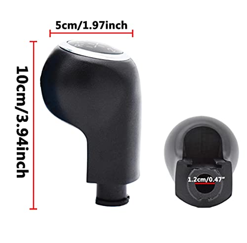 Cuffia Leva Cambio Manuale + Pomello + Ghiera Telaio Cromato Cuciture NereCompatibile con Opel Corsa D 6 Marce Set Completo Ricambio Auto