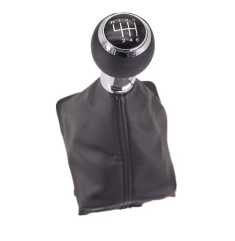 Cuffia Leva Cambio Manuale + Pomello Compatibile con Audi A3 8P 2003-2013 Marce Cambio Manuale Set Completo Ricambio Auto