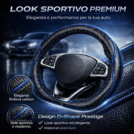 Coprivolante Per Auto Copristerzo D Shape in Pelle Microfibra Sportivo 5 colori