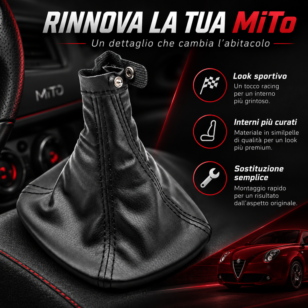 Cuffia Leva Cambio+ Ghiera Ritenzione per Alfa Romeo Mito