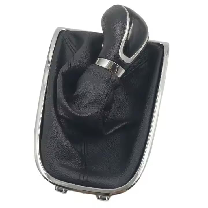 Cuffia Leva Cambio Manuale + Pomello + Ghiera di Ritenzione Cromata Compatibile con Opel Astra J 2009-2015 6 Marce Set Completo Ricambio Auto