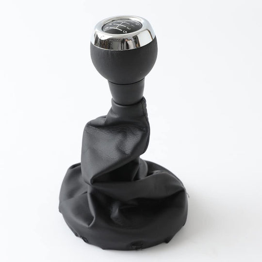 Cuffia Leva Cambio Manuale + Pomello + Ghiera Telaio Compatibile con Mini Cooper R55 R56 R57 R58 R59 R60 R61 Cuciture Nere 6 Marce Set Completo Ricambio Auto