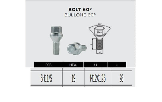 20 Bulloni Ruota Fissaggio Ruote Compatibile Con Jeep Compass dal 8/2017 al 4/2020 Gomme Cerchi in Acciaio Lega Ferro Made in Italy M12x1,25 - immagine 2