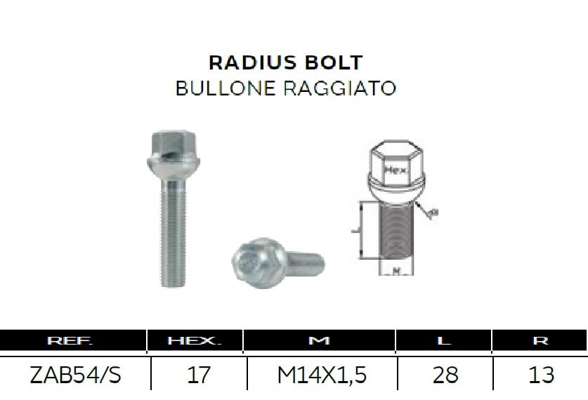 Bulloni Ruota Fissaggio Cerchi In Lega e In Ferro 20pz Acciaio Inox HEX 17 M14x1,5 R13 compatibili con VOLKSWAGEN golf, golf sw, scirocco, polo, fox, new beetle T-ROC T-CROSS Audi Seat Skoda - immagine 2