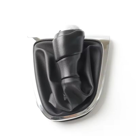 Cuffia Leva Cambio Manuale + Pomello + Ghiera Cromata Compatibile con Renault Clio 4 2012-2019 Set Completo Ricambio Auto (6 Marce)