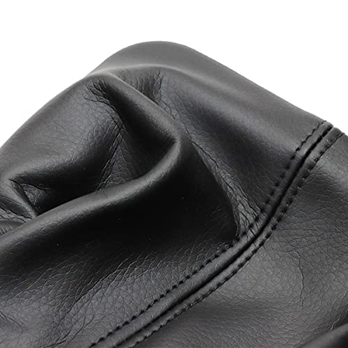 Cuffia Leva Cambio Manuale + Pomello + Ghiera Telaio Cromato Compatibile con 307 308 607 608 - C3 C5 Cuciture Nere 5 Marce Set Completo Ricambio Auto