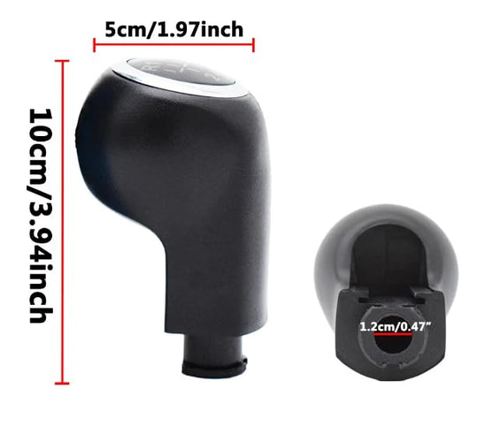 Cuffia Leva Cambio Manuale + Pomello + Anello Ghiera di Ritenzione Compatibile con Opel Astra H 2004-2010 5 Marce Set Completo Ricambio Auto