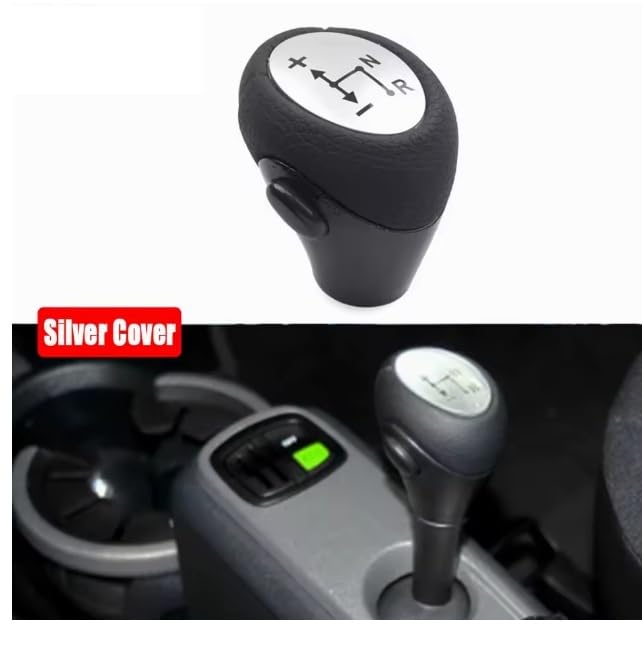 Pomello Cambio Automatico Completo Compatibile con Smart Fortwo 450 / 451 1998-2014 Ricambio Impugnatura Asta del cambio Lente Argento Silver