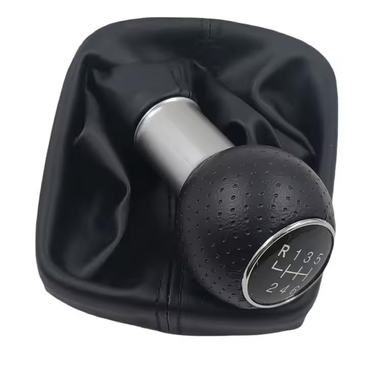 Cuffia Leva Cambio Manuale + Pomello Compatibile con Audi A3 8P 2003-2013 Marce Cambio Manuale Set Completo Ricambio Auto