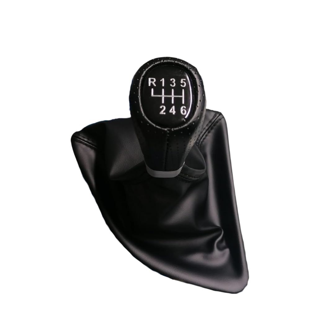 Cuffia Leva Cambio Manuale + Pomello Compatibile con BMW Serie 1 2004-2013 E87 E82 E81 E88 6 Marce Cambio Manuale Set Completo Ricambio Aut-o
