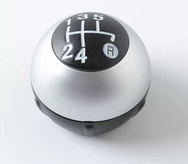Pomello Cambio Completo Compatibile con Fiat 500 5 Marce Ricambio Impugnatura Lente (Satinato)
