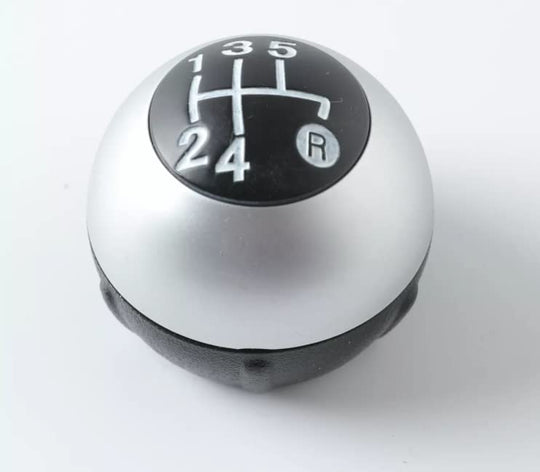 Pomello Cambio Completo Compatibile con Fiat 500 5 Marce Ricambio Impugnatura Lente (Satinato)