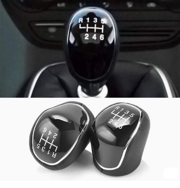 Pomello Leva Cambio Completo Compatibile con Ford Focus Fiesta Kuga Mondeo S-Max C-Max Galaxy Transit Marce Ricambio Impugnatura Lente (6 Marce)