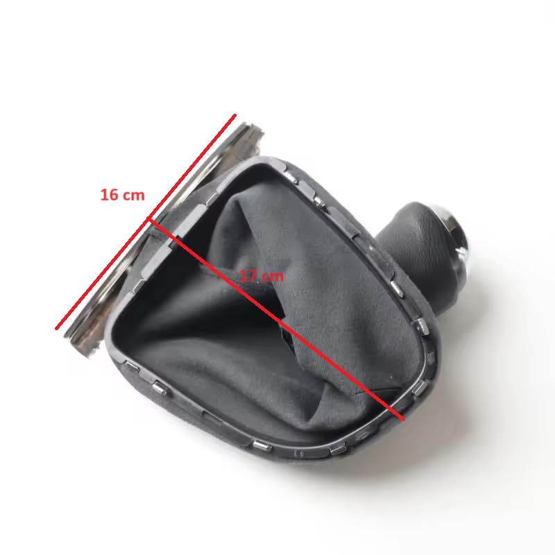 Cuffia Leva Cambio Manuale + Pomello + Ghiera Compatibile con Renault Clio 4 2012-2019 Set Completo Ricambio Auto (5 Marce)