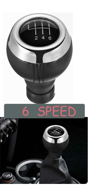 Pomello Cambio Completo Compatibile con Mini Cooper One - Countryman R55 R56 R57 R58 R59 F55 F56 F54 F57 R60 R61 6 Marce Ricambio Impugnatura Lente