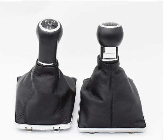 Cuffia Leva Cambio Manuale + Pomello + Anello Ghiera di Ritenzione Compatibile con Opel Astra H 2004-2010 5 Marce Set Completo Ricambio Auto