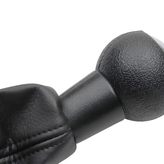 Cuffia Leva Cambio Manuale + Pomello + Ghiera Telaio Cromato Compatibile con 307 308 607 608 - C3 C5 Cuciture Nere 5 Marce Set Completo Ricambio Auto
