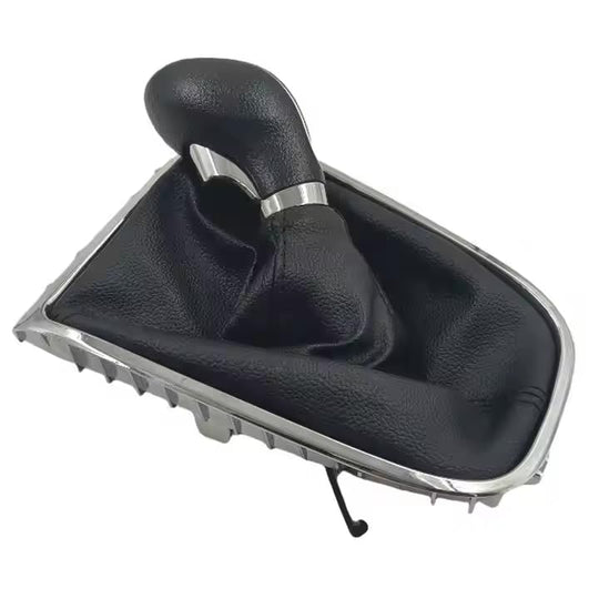 Cuffia Leva Cambio Manuale + Pomello + Ghiera di Ritenzione Cromata Compatibile con Opel Astra J 2009-2015 6 Marce Set Completo Ricambio Auto