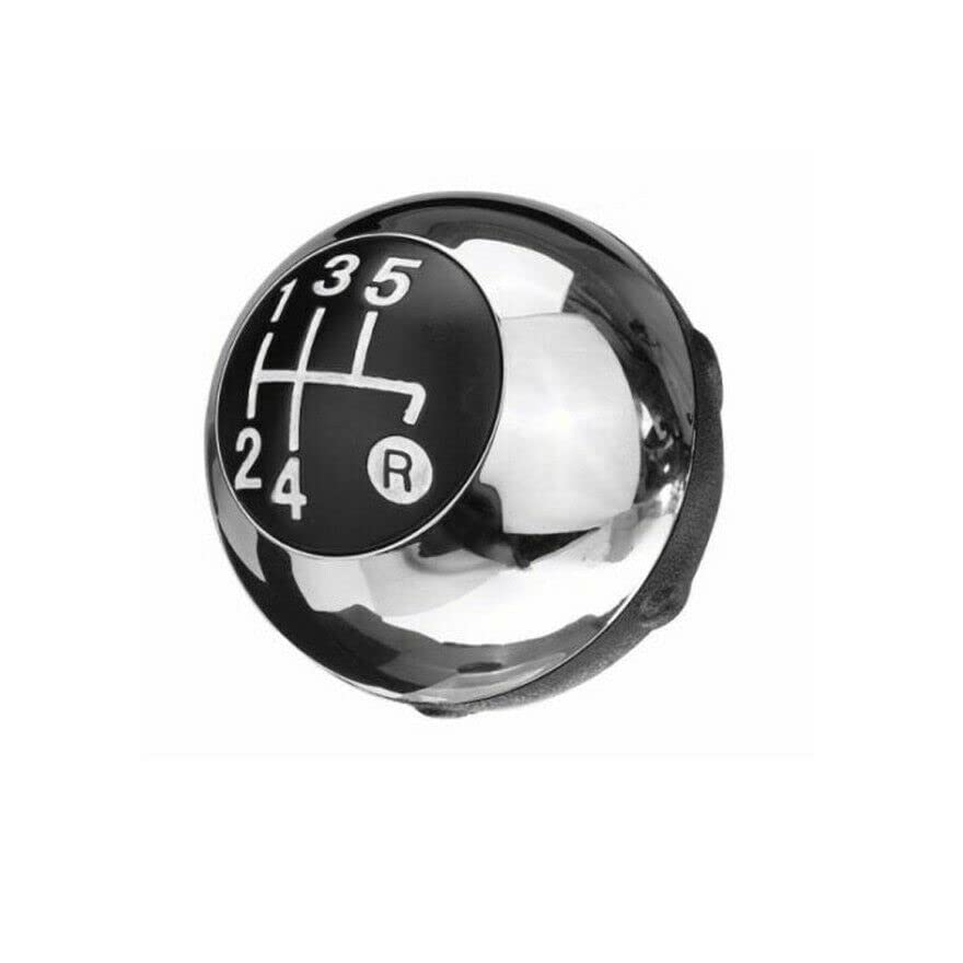 Pomello Cambio Completo Compatibile con Fiat 500 5 Marce Ricambio Impugnatura Lente (Cromato)