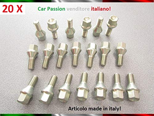 Kit 20 Bulloni Ruota compatibili con Dacia Logan LODGY SANDERO DOKKER fissaggio ruote Cerchi in Ferro in Lega in Acciaio Farad Made in Italy - immagine 4