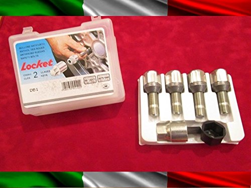 Kit bulloni ANTIFURTO ruote cerchi in acciaio e in lega Locket Farad DB5