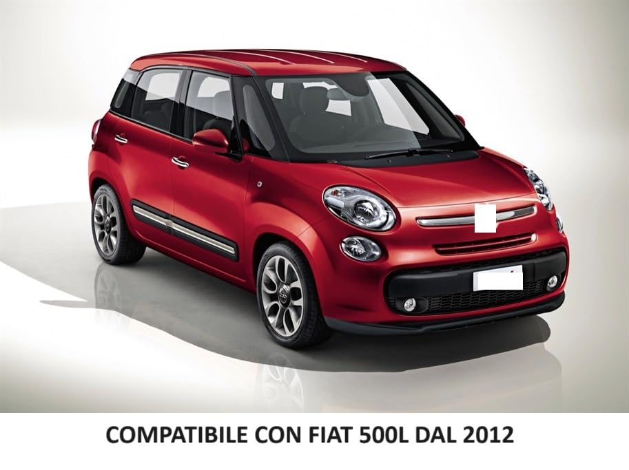 Cuffia Leva Cambio per Fiat 500L fino al 2017 Manuale Ghiera Plastica Esterna Cromata Cuciture Nere Set Completo Ricambio Auto
