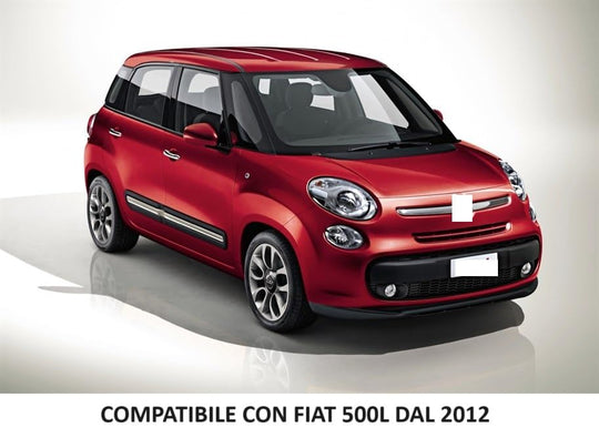 Cuffia Leva Cambio per Fiat 500L fino al 2017 Manuale Ghiera Plastica Esterna Cromata Cuciture Nere Set Completo Ricambio Auto