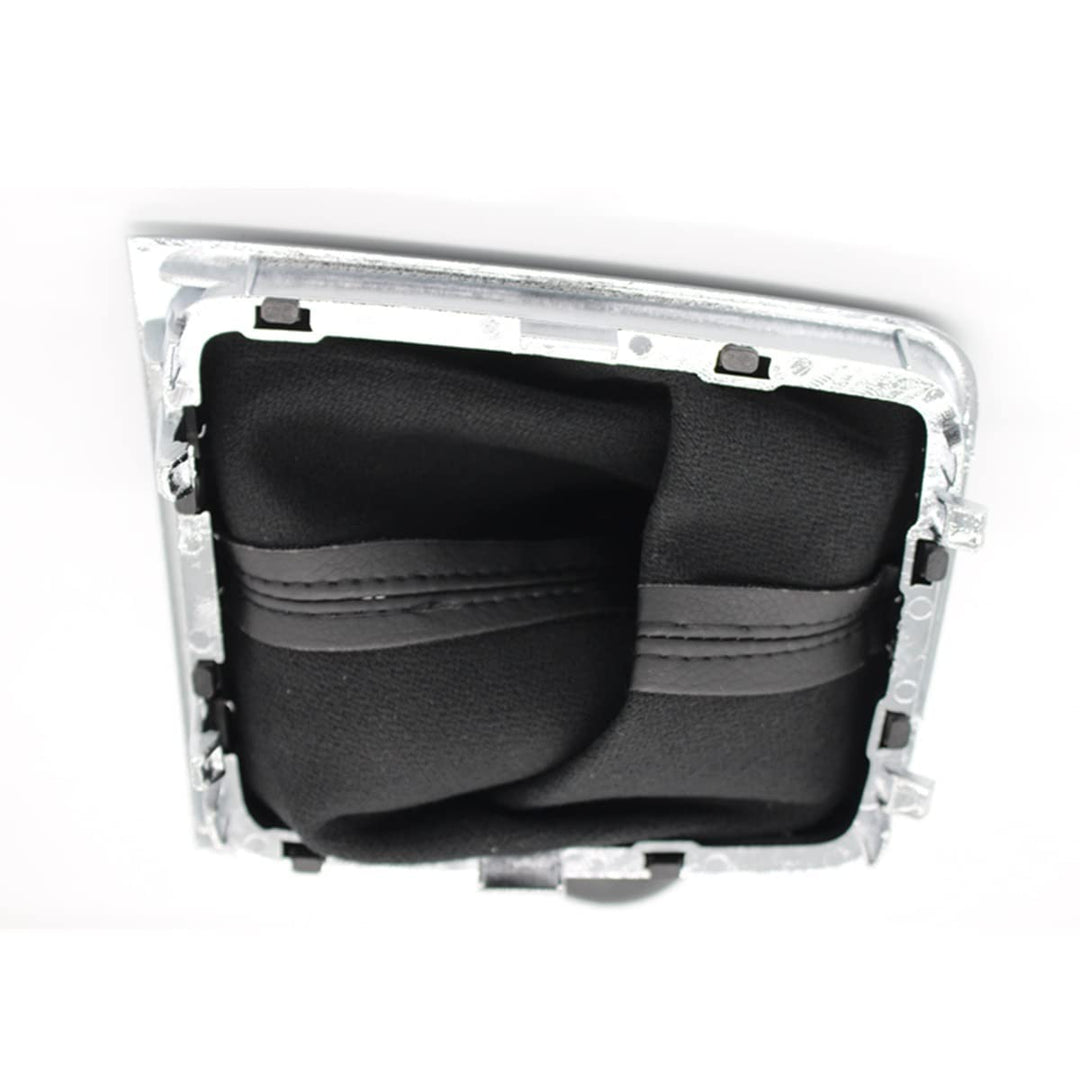 Cuffia Leva Cambio Manuale + Pomello + Ghiera Cromata Telaio Compatibile con Volkswagen Golf 7 Cuciture Nere 6 Marce Set Completo Ricambio Auto